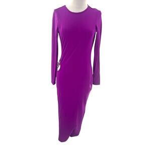 Waydamin cut out heart maxi dress bodycon purple sz L